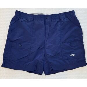 AFTCO Bluewater Fishing Shorts Mens 42 Blue Cargo Utility Performance Outdoor